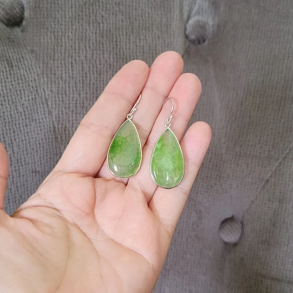 Iris & Lily Moss Green💚 Agate Earrings